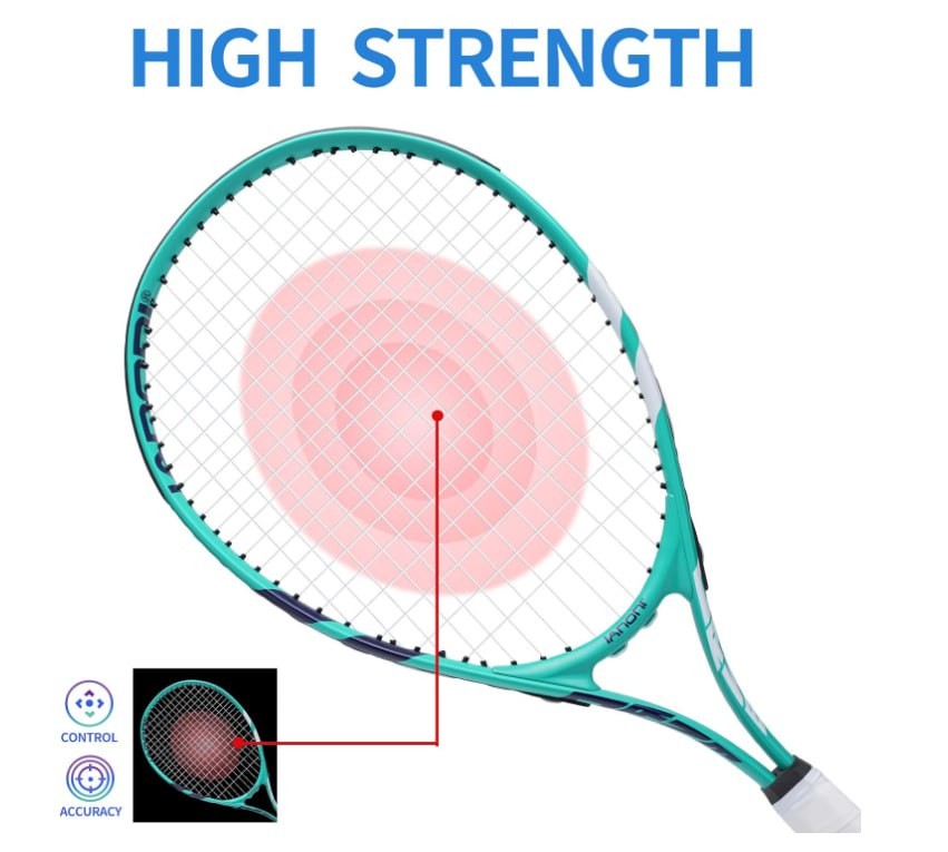 Tennis Racket for Kids 23'' Kid's Tennis Racquet Set of 2-2 Chird Tennis Rackets with 3 Balls,2 Grips,2 Vibration Dampers