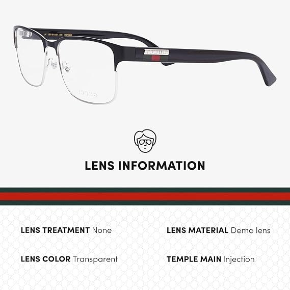 Gucci GG0750O Metal Rectangular Shape Eyeglasses + Bundle with eSHADES Luxury Eyewear Kit
