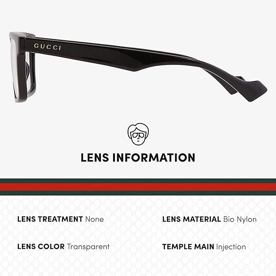 Gucci GG1543S Squared Shape Sunglasses With Clip On - Eyewear with Luxury eSHADES Kit - Embrace Sophistication and Elegance