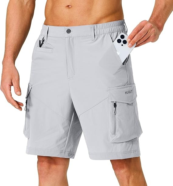 Men's Hiking Cargo Shorts Quick Dry Lightweight Travel Shorts with Multi Pockets for Fishing Camping Golf
