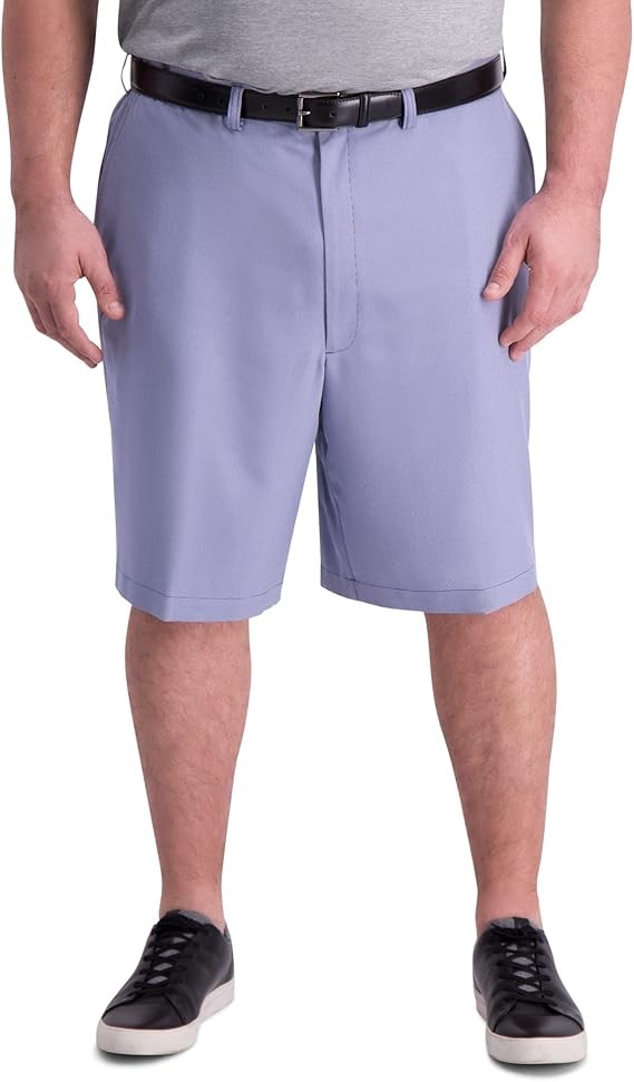 Haggar Men's Cool 18 Pro Straight Fit Flat Front 4-Way Stretch Expandable Waist Short-Big & Tall Sizes