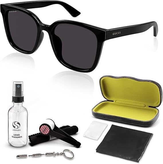 Gucci GG1346SK Designer Polarized Men's Rectangular Shape Sunglasses: Rectangular Frame Eyewear with Polarized Lenses - Epitome of Luxury and Style