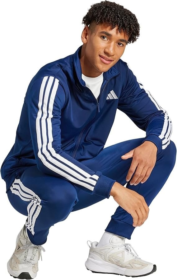 adidas Men's Size Basic 3-Stripes Tricot Track Suit
